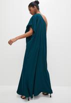 VELVET - Asymmetric maxi kaftan dress - moroccan blue