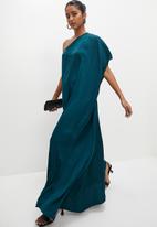 VELVET - Asymmetric maxi kaftan dress - moroccan blue