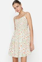 Trendyol - Floral strap dress - mint