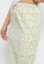 Daisy Street - Midi skirt - white & yellow lemon print