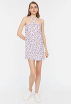 Trendyol - Halter patterned dress - purple