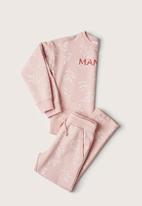 MANGO - Printed jogger trousers - pale pink