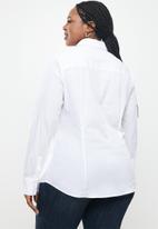 POLO - Plus madisson long sleeve basic shirt - white