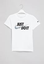 Nike - Nike boys just do it/swoosh split bolt - white