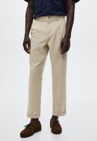 MANGO - Mineralp pleated pants - beige