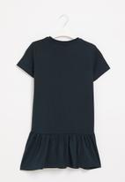 POLO - Girls embroidered short sleeve dress - navy