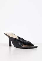 Butterfly Feet - Amber 1 mule barely there stiletto heel - black