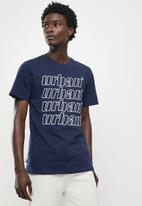 urban° - Urban gel and reflective print chest tee - navy