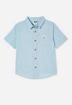 Cotton On - St tropez short sleeve shirt - frosty blue wash