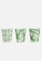 Excellent Housewares - Leafboo cup set of 3 set - green
