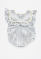 POP CANDY - Baby stripe playsuit - white & grey