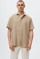 MANGO - Padul short sleeve shirt - light brown
