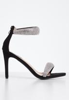 Madison® - Ava ankle tie stiletto heel - black