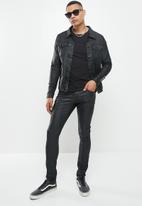 Cutty - Zaid skinny fit coated denim jean - black