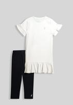 POLO - Girls ms dress & legging set - white