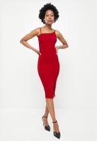 SISSY BOY - Midi asymmetric dress - deep red