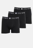 STYLE REPUBLIC - 3 Pack knit boxer brief - black