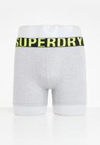 Superdry. - Boxer dual logo 2 pack - charcoal & grey 