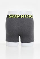 Superdry. - Boxer dual logo 2 pack - charcoal & grey 