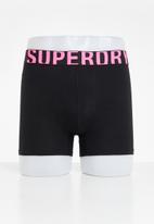 Superdry. - Boxer dual logo 2 pack - black