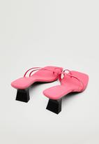 MANGO - Two leather heel mule - pink