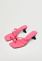 MANGO - Two leather heel mule - pink