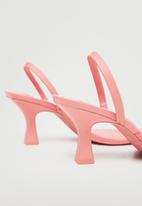 MANGO - Cora strappy heeled leather sandal - light pastel pink