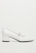 MANGO - Orly leather heel - white