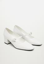 MANGO - Orly leather heel - white