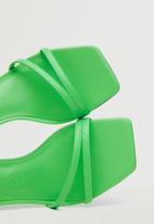 MANGO - Triangle strappy heeled leather sandal - green