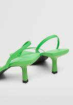 MANGO - Triangle strappy heeled leather sandal - green