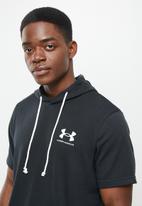 Under Armour - UA Rival Terry Short Sleeve Hoodie- black