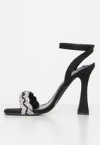 Footwork - Mintak ankle tie diamante heel - black