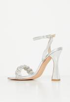 Footwork - Mintak ankle tie diamante heel - silver