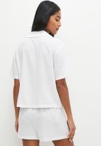 Superbalist - Linen sleep shirt & shorts set - white