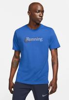 Nike - Dri-FIT  running t-shirt. - game royal/black