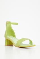 Seduction - Ankle tie barely there block heel - avo