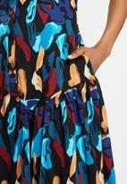 AMANDA LAIRD CHERRY - Kuhlanga dress - black/blue/maroon/clay