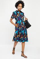 AMANDA LAIRD CHERRY - Kuhlanga dress - black/blue/maroon/clay