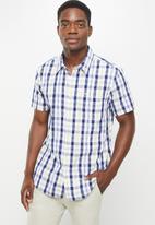 JEEP - Short sleeve yarn dyed check - navy/butter