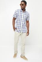 JEEP - Short sleeve yarn dyed check - navy/butter
