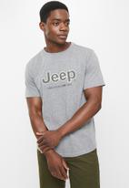 JEEP - Logo applique tee - heather grey melange
