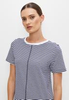 edit - Stripe tee dress - navy stripe