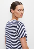 edit - Stripe tee dress - navy stripe