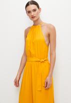 edit - Ruched neck later jumpsuit - marigold
