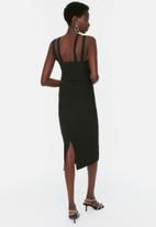 Trendyol - Double strap detail midi dress - black