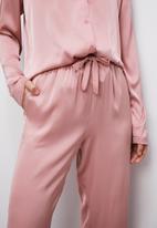 Superbalist - Satin sleep shirt & pants set - dusty pink