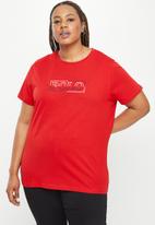 POLO - Plus haiden short sleeve embroidery logo tee - red