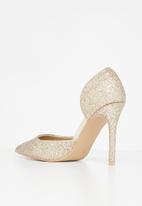 Plum - Hala barely there court heel - gold