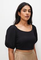 MILLA - Co-ord textured top - black